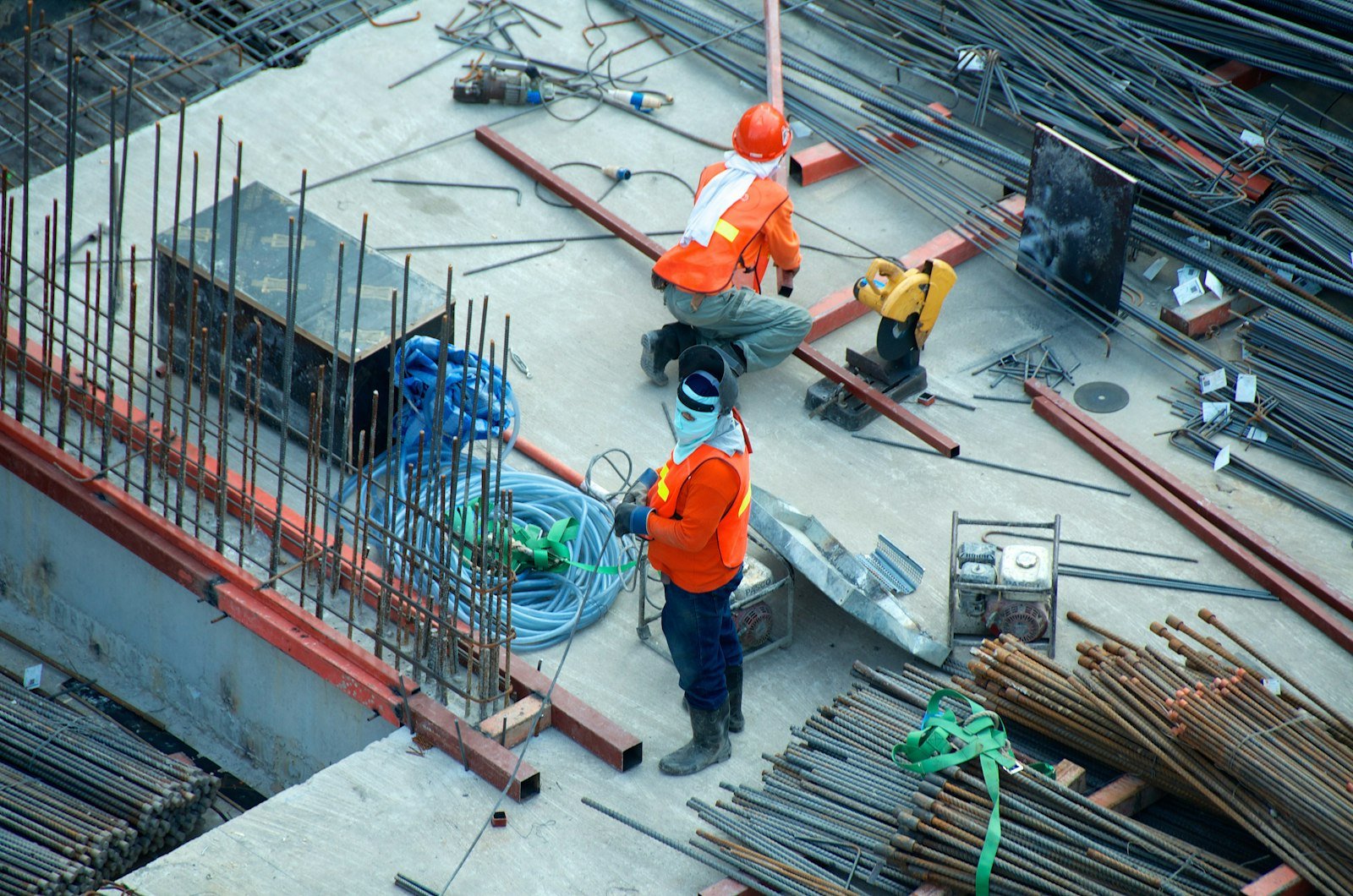 Illustrative construction site with industrial equipment